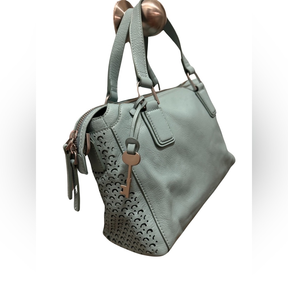 Medium Fossil Blue Leather Bag . New Condition